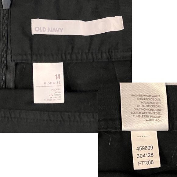 Old Navy Black High Rise Stretch Cotton Pencil Skirt [14] Classic Career Wear - Picture 6 of 9